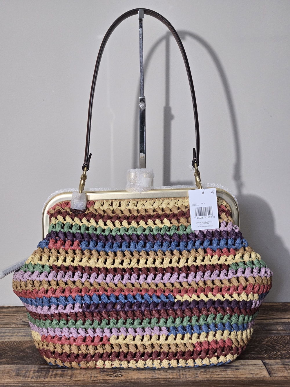Coach Kisslock Straw Bag 27 - Picture 6 of 10